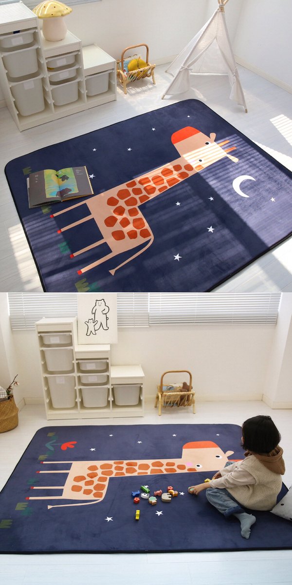 Deluxe Flanel Speelkleed 150*200 cm EXTRA DIK XXL - Groot Koude weerstand Speelkleed - Speelmat Kinderen - - Kindervloerkleed - Kraamcadeau Babymat - Speelkleed Kinderen - Anti-val speelmat - Speeltapijt - 50+ design speelkleden - Giraffe