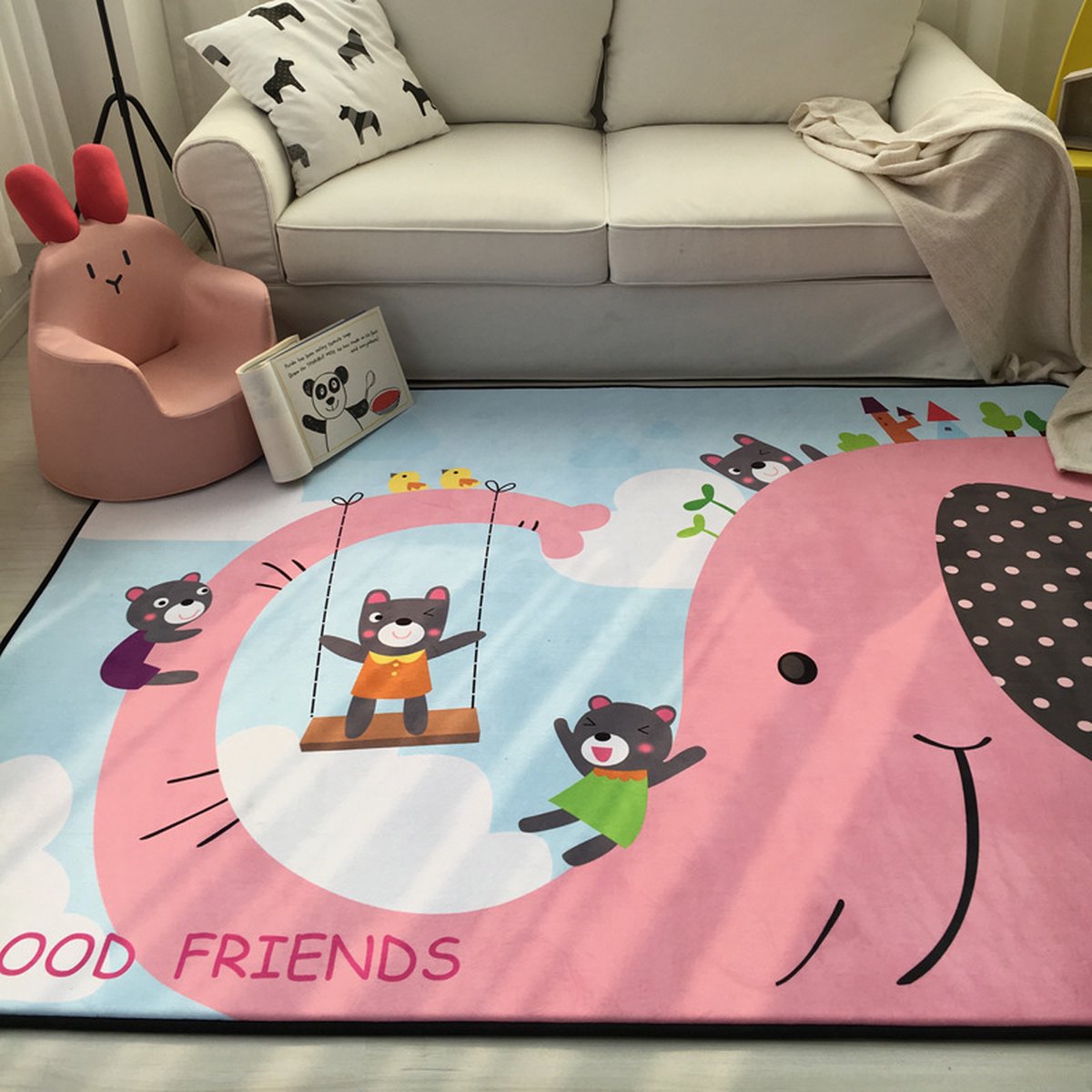 Deluxe Flanel Speelkleed 150*200 cm EXTRA DIK XXL - Groot Koude weerstand Speelkleed - Speelmat Kinderen - - Kindervloerkleed - Kraamcadeau Babymat - Speelkleed Kinderen - Anti-val speelmat - Speeltapijt - 50+ design speelkleden - Olifant Schommel