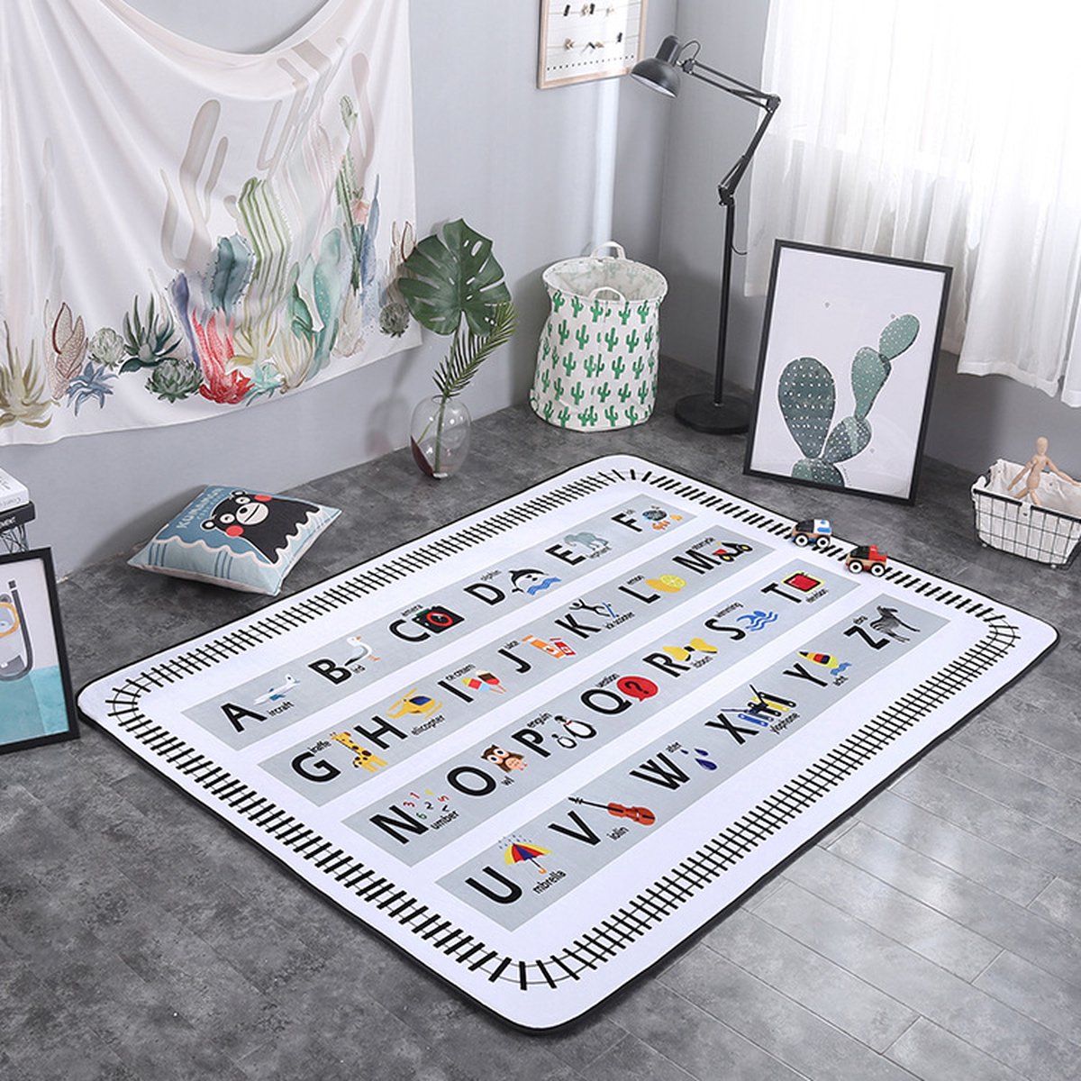 INS Deluxe Flanel Speelkleed 150*200 cm  XXL - Groot Koude weerstand Speelkleed - Speelmat met letters - - Kindervloerkleed - Kraamcadeau Babymat - Speelkleed Kinderen - Anti-val speelmat - Speeltapijt - 50+ design speelkleden - Alfabet