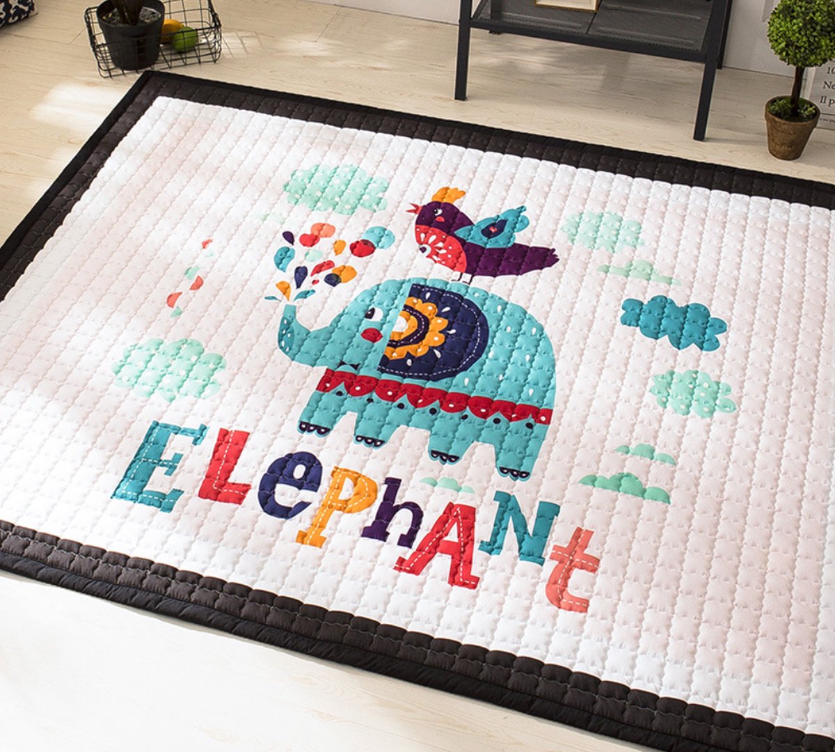 INS Speelkleed 150*200 cm  XXL - Groot Koude weerstand Speelkleed - Speelmat Kinderen - - Kindervloerkleed - Kraamcadeau Babymat - Speelkleed Kinderen - Anti-val speelmat - Speeltapijt - 50+ design speelkleden - Eksters en Olifanten