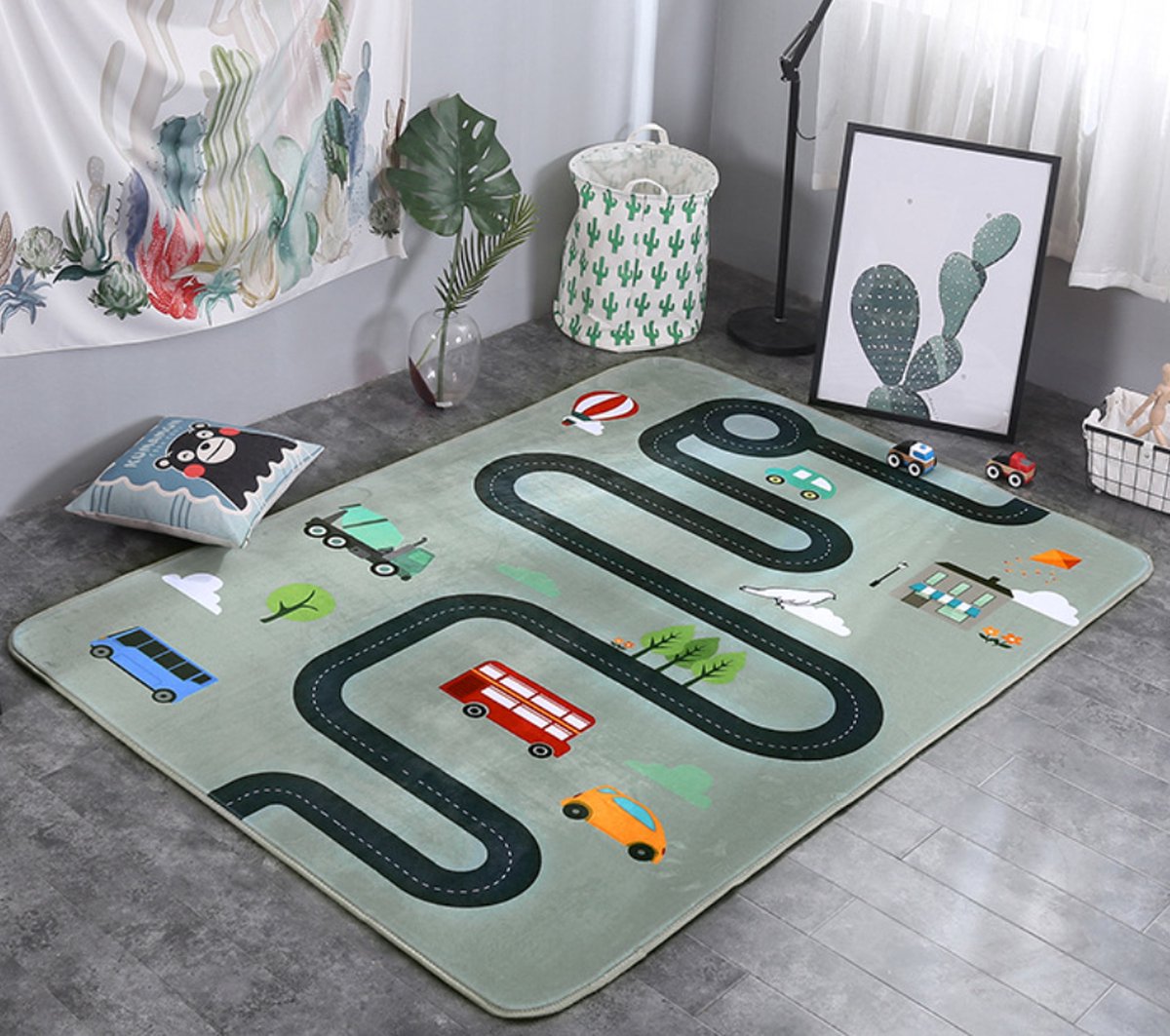 INS Verkeerskleed 150*200 cm  XXL - Groot Koude weerstand Speelkleed - Speelmat Kinderen - - Kindervloerkleed - Kraamcadeau Babymat - Speelkleed Kinderen - Anti-val speelmat - Speeltapijt - 50+ design speelkleden - Auto Spoor