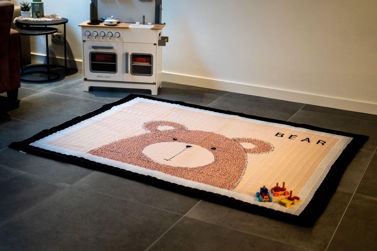 Speelkleed Baby Groot XL - Speelmat Kind - Kraamcadeau - Vloerkleed Dier - Antislip Kleed -0-4 Jaar - Wasbaar - Duurzaam - 200x150cm - Beer