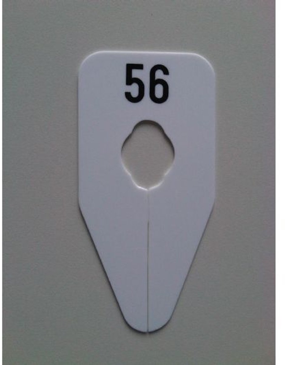 Maataanduider ovaal zwart/wit 54