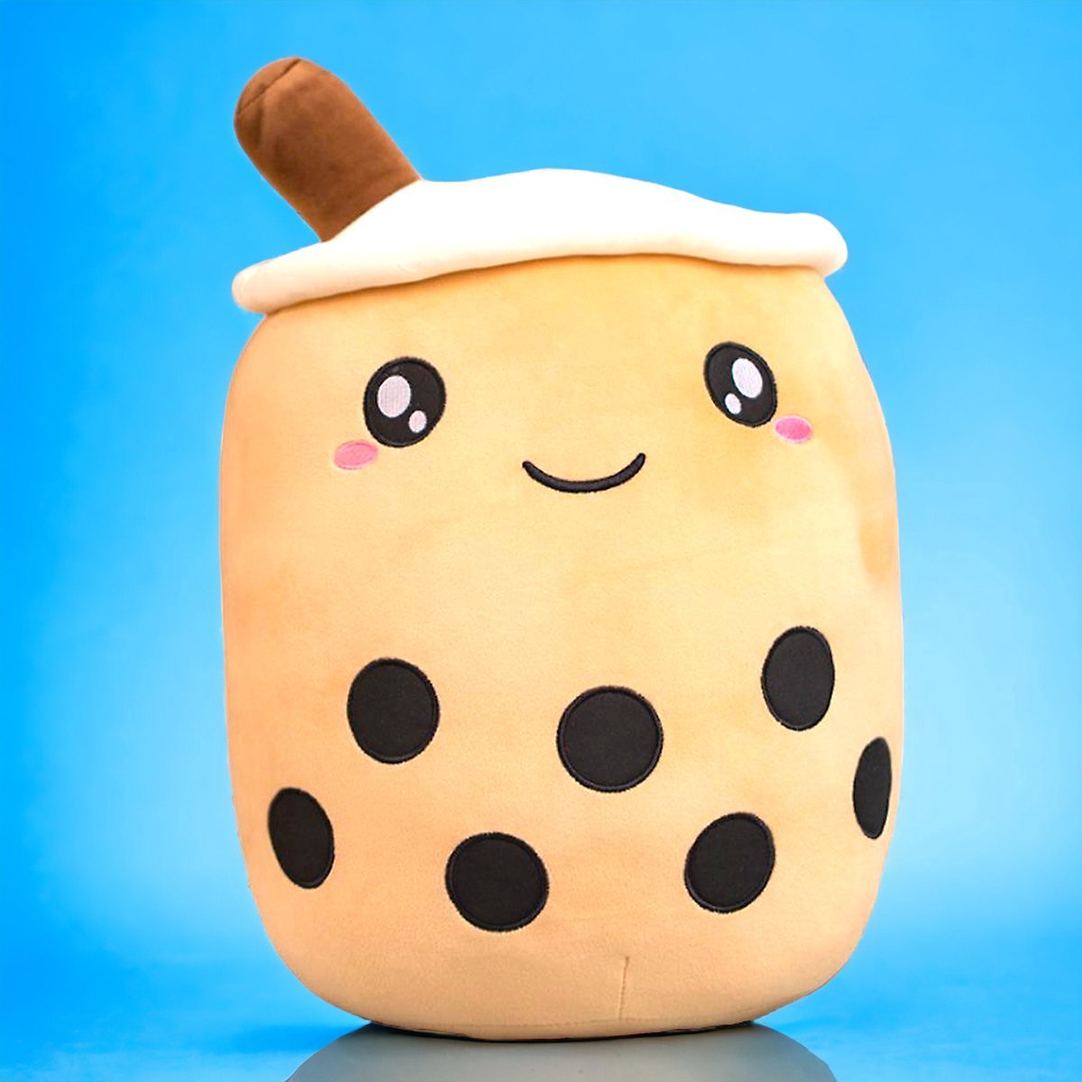 Klikkopers® - Kawaii Kussen - Bubble Tea Knuffel 25cm - Boba Knuffel - Bruin - Kawaii Knuffel - Squishy - Squish Knuffel