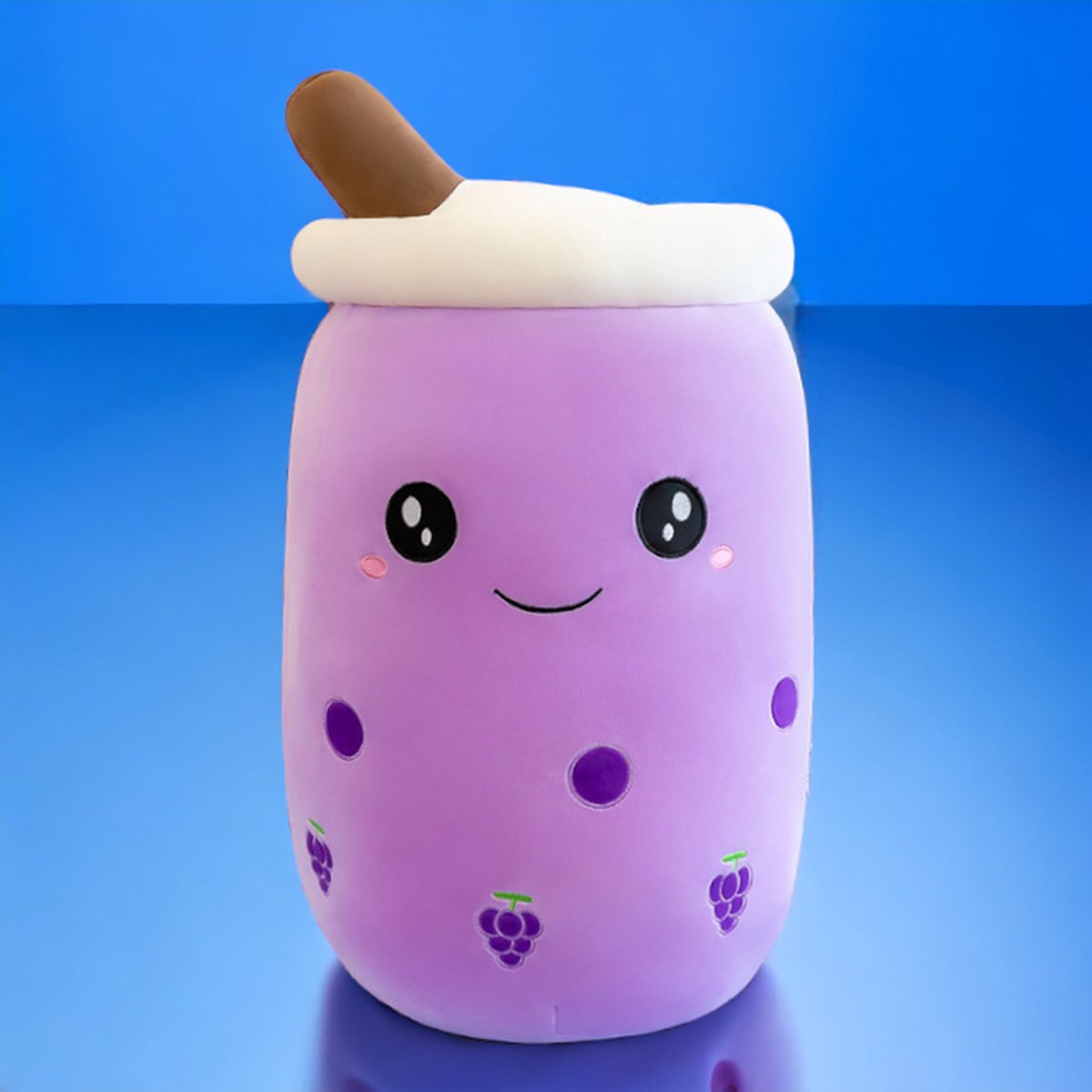 Klikkopers® - Kawaii Kussen - Bubble Tea Knuffel 35cm - Boba Knuffel - Paars - Kawaii Knuffel - Squishmallow - Squishy