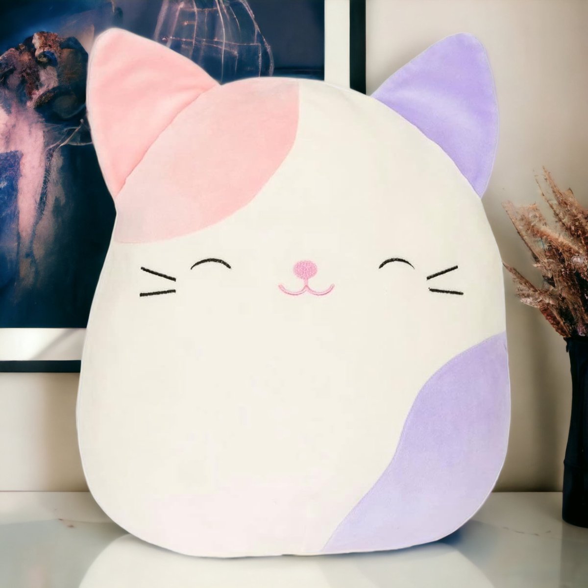 Klikkopers® - Kawaii knuffel - Squish Knuffel - 50CM - Kawaii Kat Knuffel - Grote Kawaii Kussen - Kawaii Cat Knuffel - Paars Roze