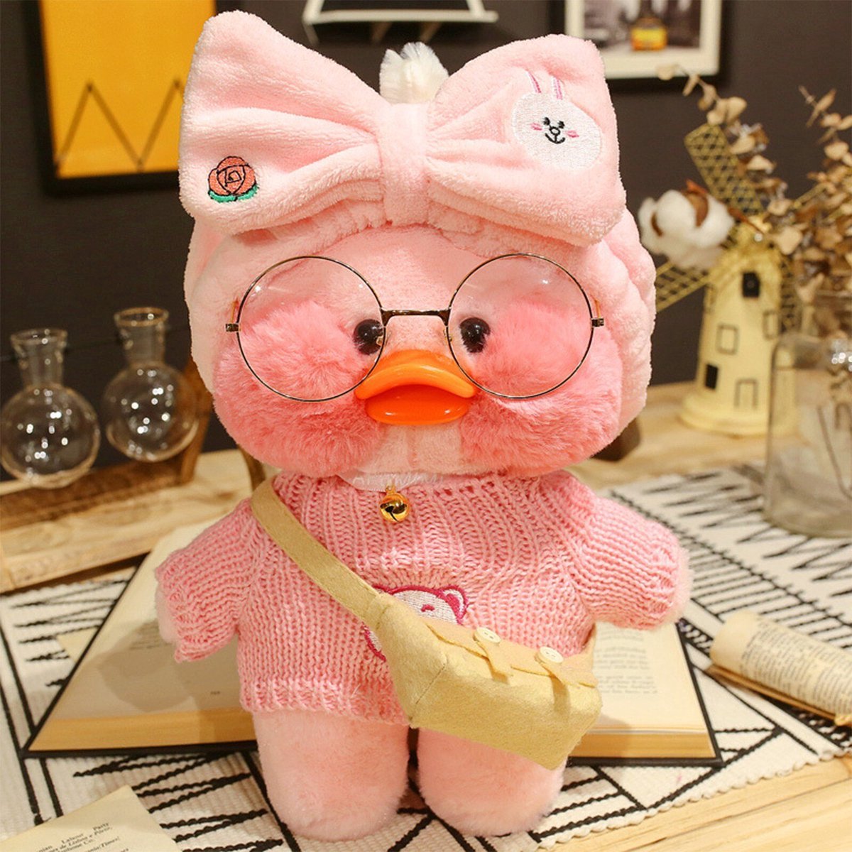 Klikkopers® - Paper Duck - Paper duck knuffel - Lalafanfan Knuffel - Accesoires Mystery Pick - Lalafanfan - Kawaii - Roze - 30cm