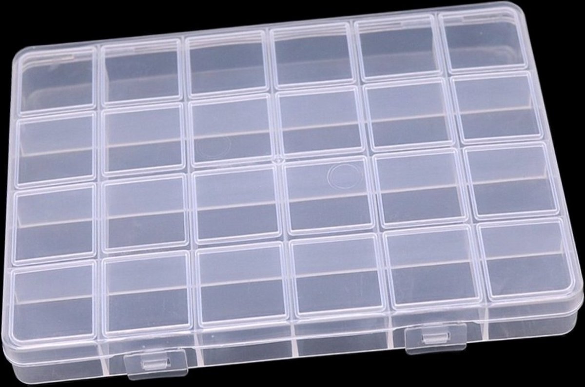   Opbergdozen Voor Kralen & Rocailles - Large - 2 Stuks - Transparant - Met Vakken - Handige Organizer
