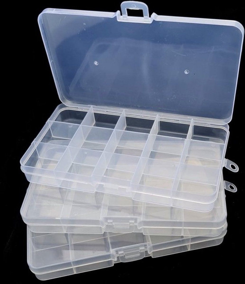   Opbergdozen voor kralen / rocailles – Sorteerdoos - 3 stuks
