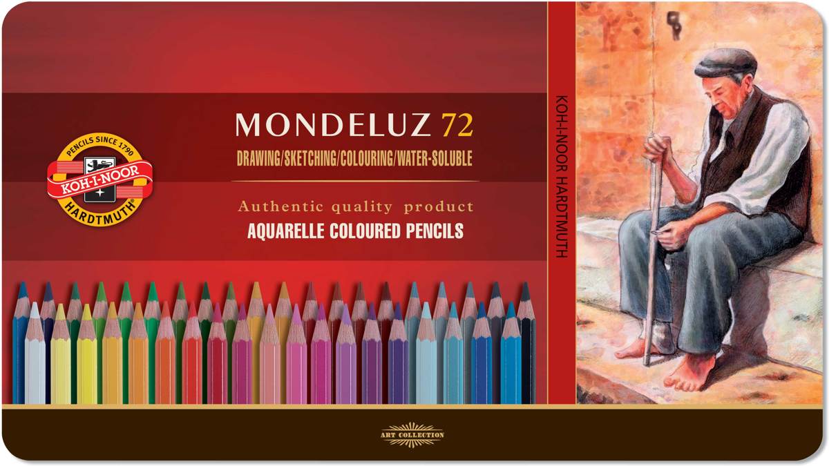 Aquarelpotloden Mondeluz Koh-i-Noor 72 st.+CR Penseel