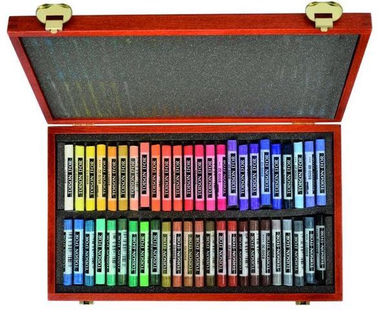 Koh - I - Noor TOISON DOR softpastels rond, 48 stuks in luxe houten kistje