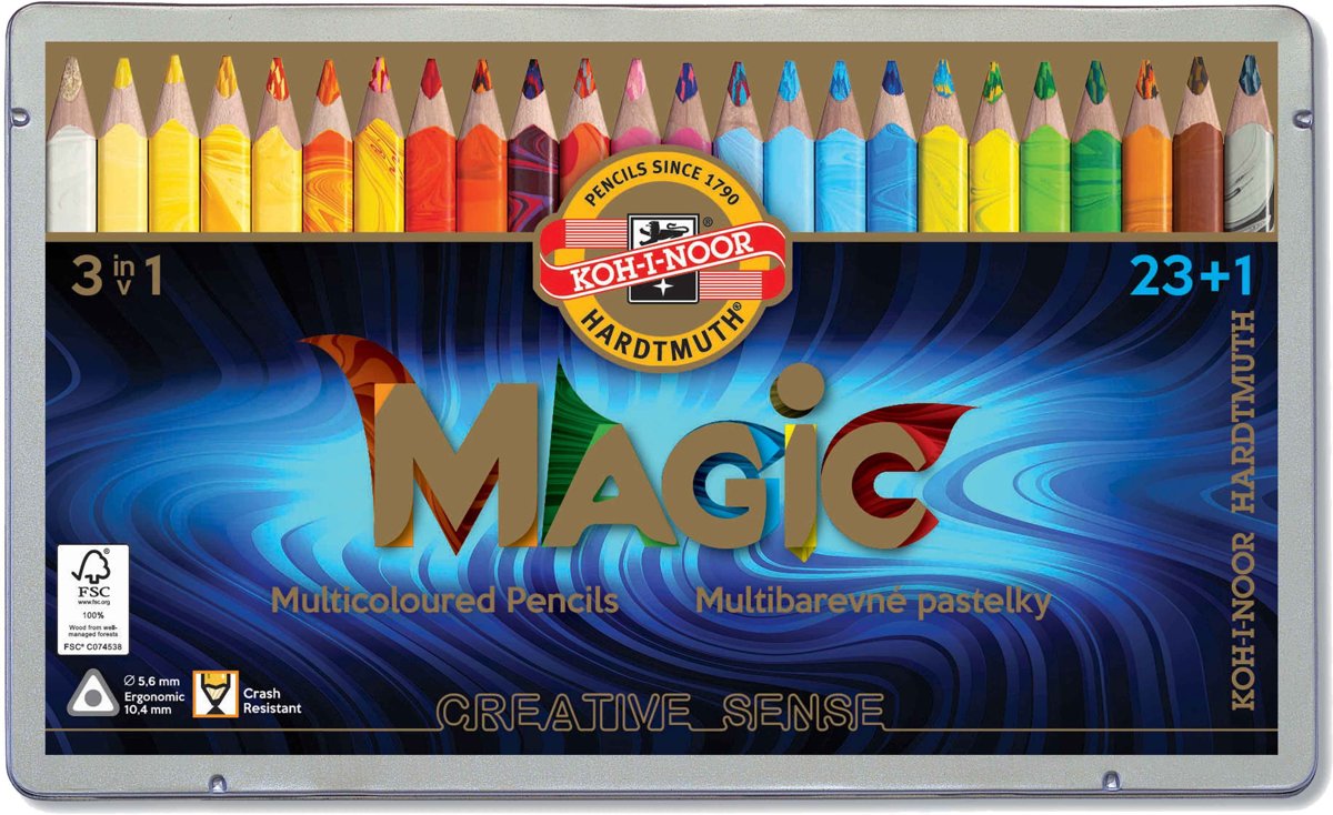 Magic Jumbo kleurpotloden 23 kleuren + 1 blender