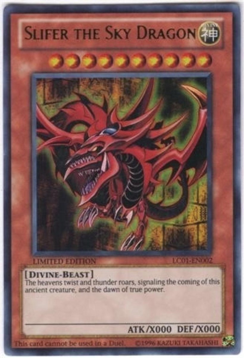 Slifer the Sky Dragon Yu-Gi-Oh - LC01 – Yu Gi Oh cards – Yu Gi Oh kaarten – Ultra rare versie – In kaarthouder!