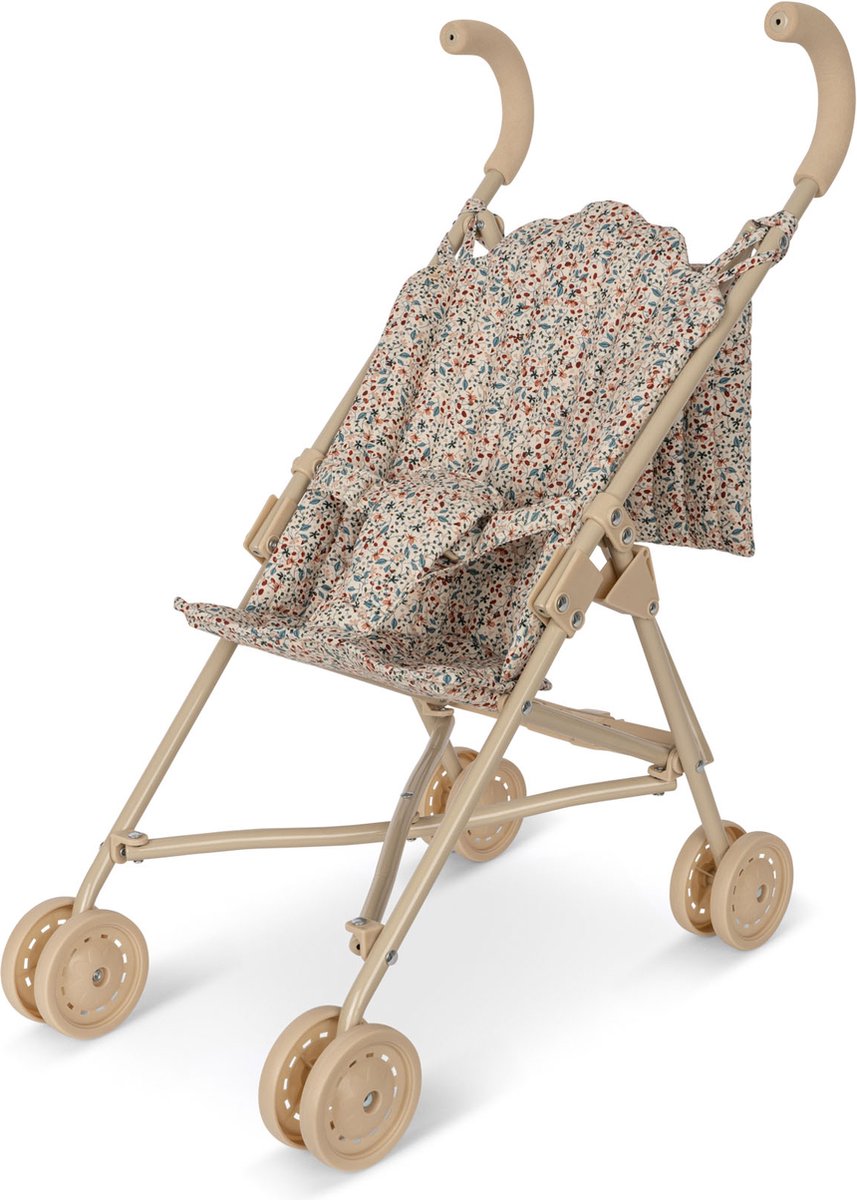 Konges Sløjd Doll Stroller Louloudi - Poppenwagen Buggy Louloudi - Kinderwagen met bloemenprint