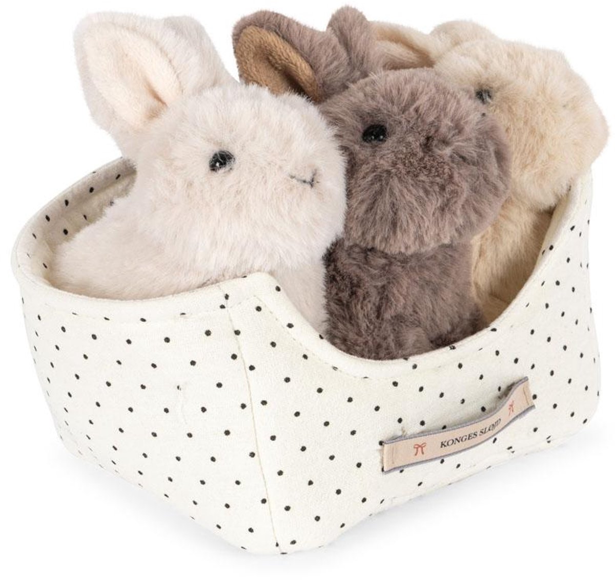 Konges Sløjd Bunny Love - 3 konijntjes in een mandje