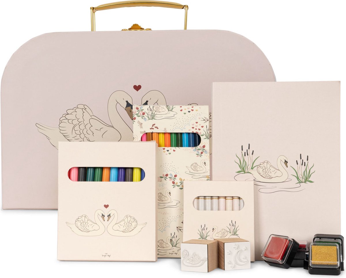 Konges Sløjd Tekenset - Stempels, kleurpotloden, markers - Swan