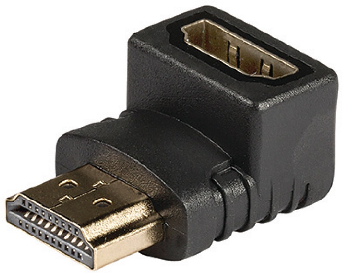 HDMI 90°-angled adapter HDMI Connector - HDMI input 1 pc grey