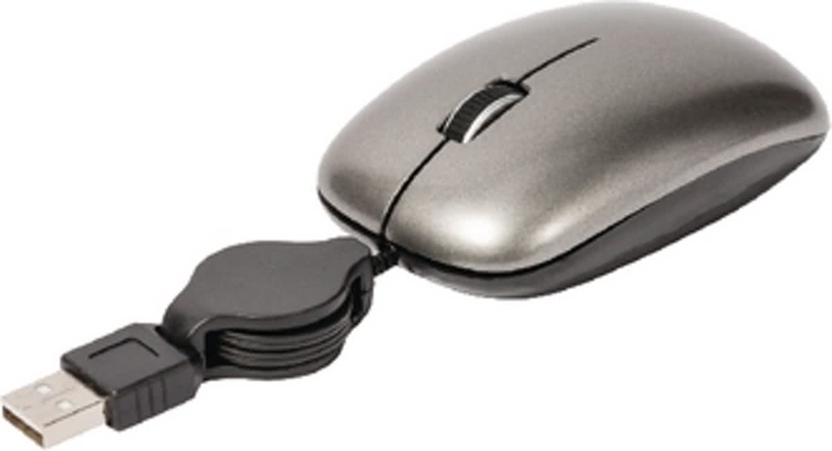 K nig CSMST200 USB Optisch 800DPI Ambidextrous Zwart, Grijs muis