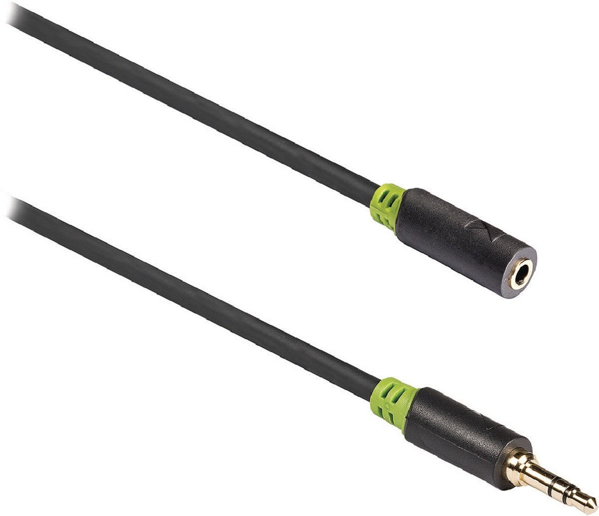 König 3.5 mm, male/female, 1 m 1m 3.5mm 3.5mm Antraciet audio kabel