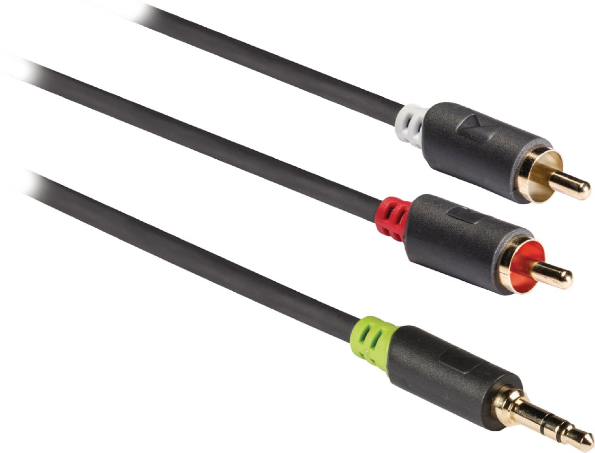 Kxf6nig KNA22200E100 Stereo audiokabel 3,5 mm male - 2x RCA male 10,0