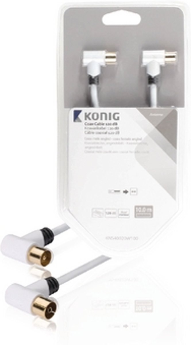 Kxf6nig KNS40020W100 Coax kabel 120 dB coax male haaks - female haaks