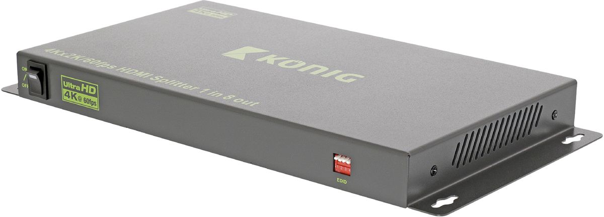 Kxf6nig KNVSP3438 HDMI Splitter HDMI-Ingang - 8x HDMI-Uitgang Donkergrijs