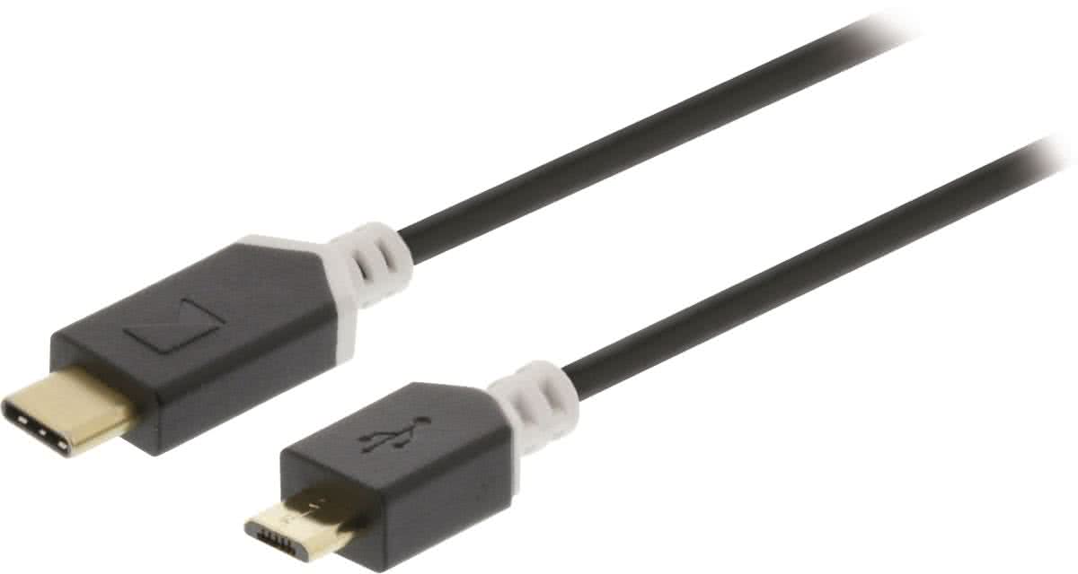 USB 2.0 Kabel USB-C Male - USB-Micro-B 1.00 m Antraciet