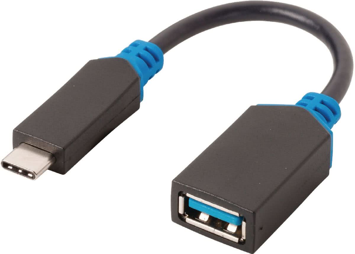 USB 3.0-adapterkabel C male - A female 0.20 m grijs