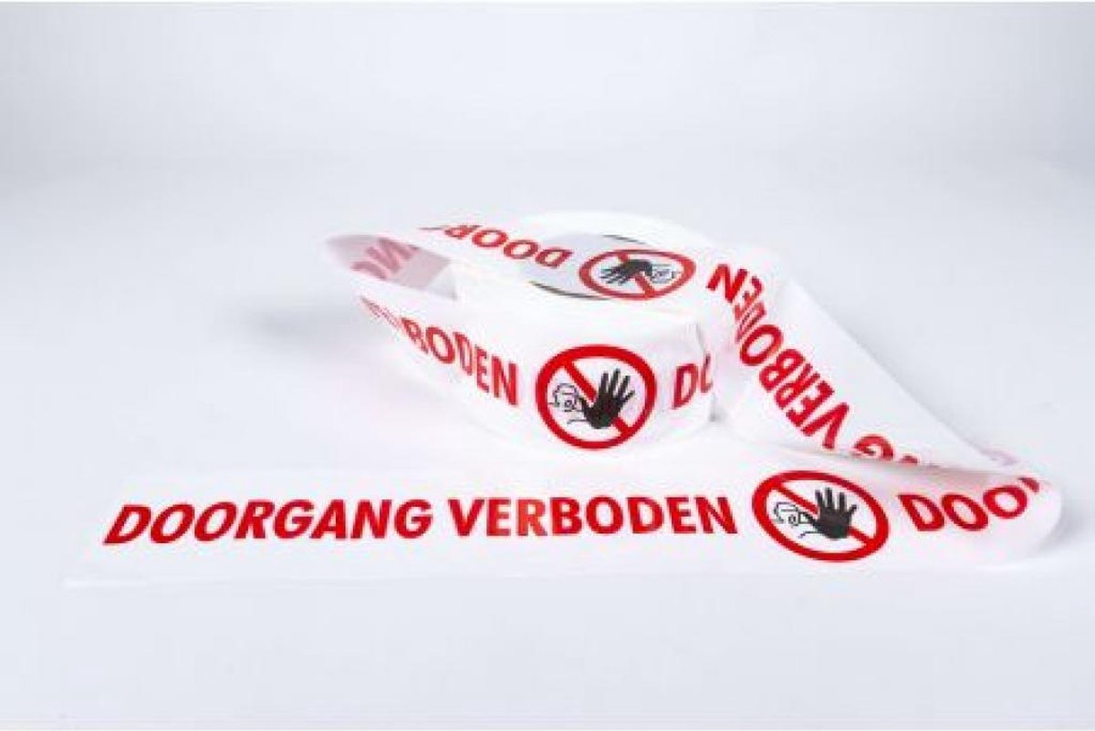 Doorgang verboden Afzetlint 75 mm breed x 250 mtr (027.0051)