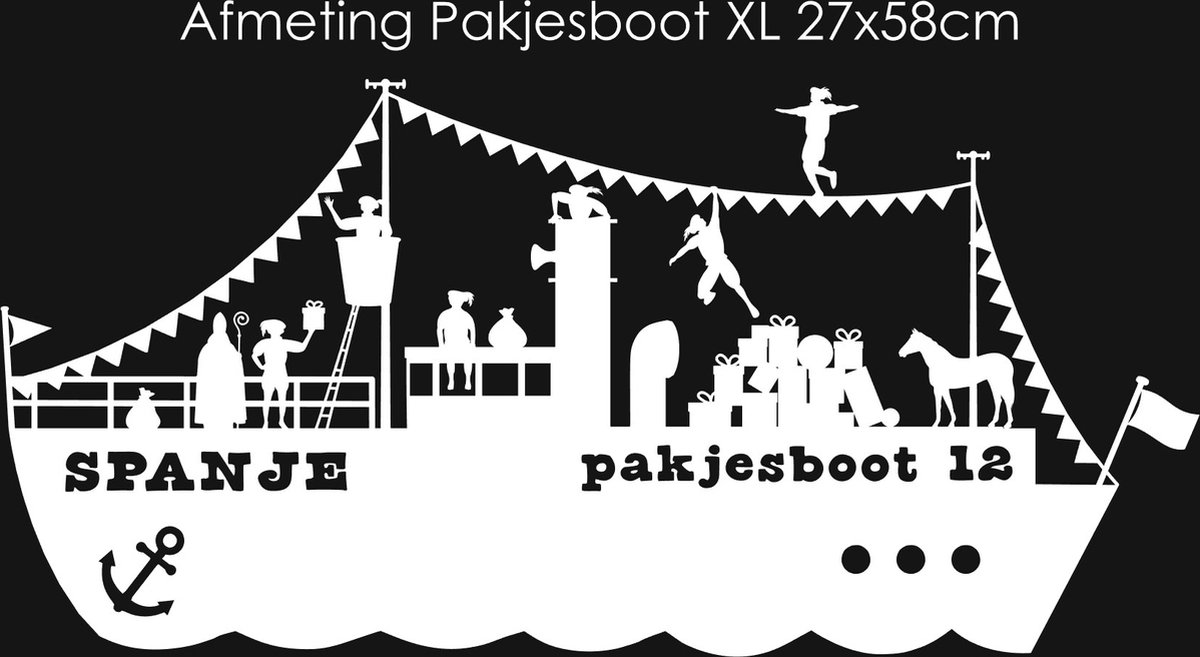 Raamsticker pakjesboot XL WIT