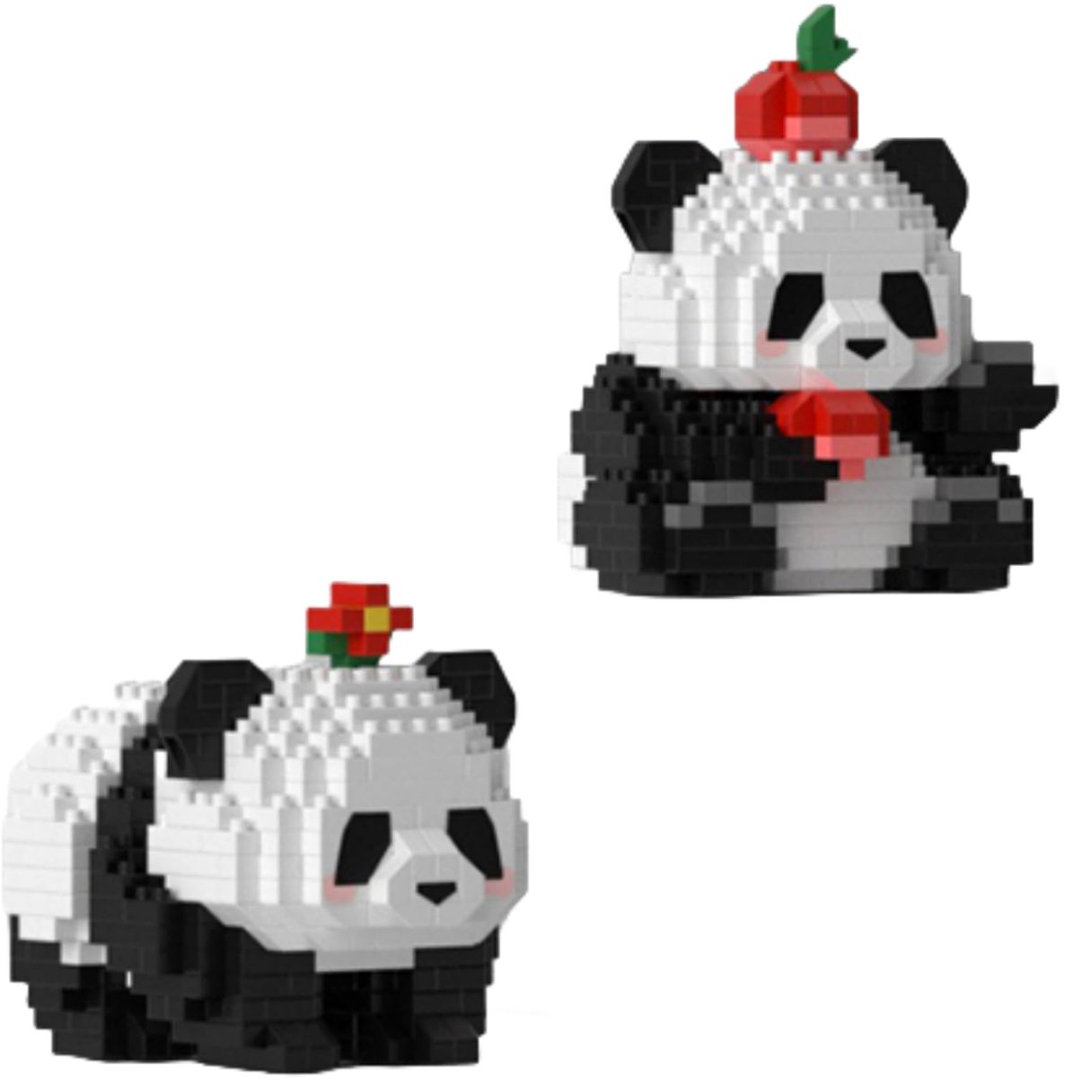 Kraftverdia Mini Bouwstenen - Panda Bouwset - Bouwspeelgoed - Constructiespeelgoed - Set met bouwstenen - Niet compatibel met LEGO - 359 Stuks Microdier Bouwstenen - Voor Meisjes, Jongens en Volwassenen