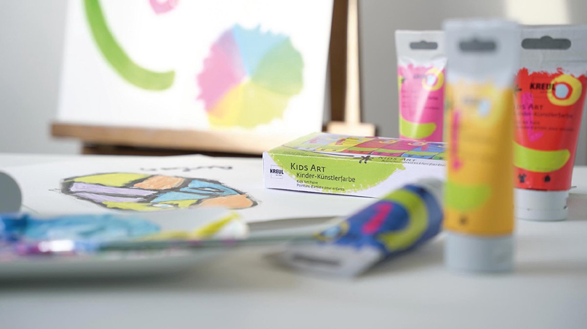 Kleurset voor kinderen, 8 tubes van 20 ml.