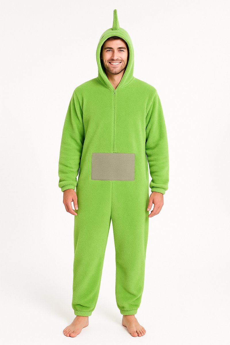KrijgHonger - Teletubbie Onesie - Groen Verkleedkostuum Volwassenen - L (160-170cm) - Onesie Pyjama - Verkleed als teletubbie Dipsy - Carnavalskleding - Verkleedkleding - Teletubbie kostuum - Groepskostuum
