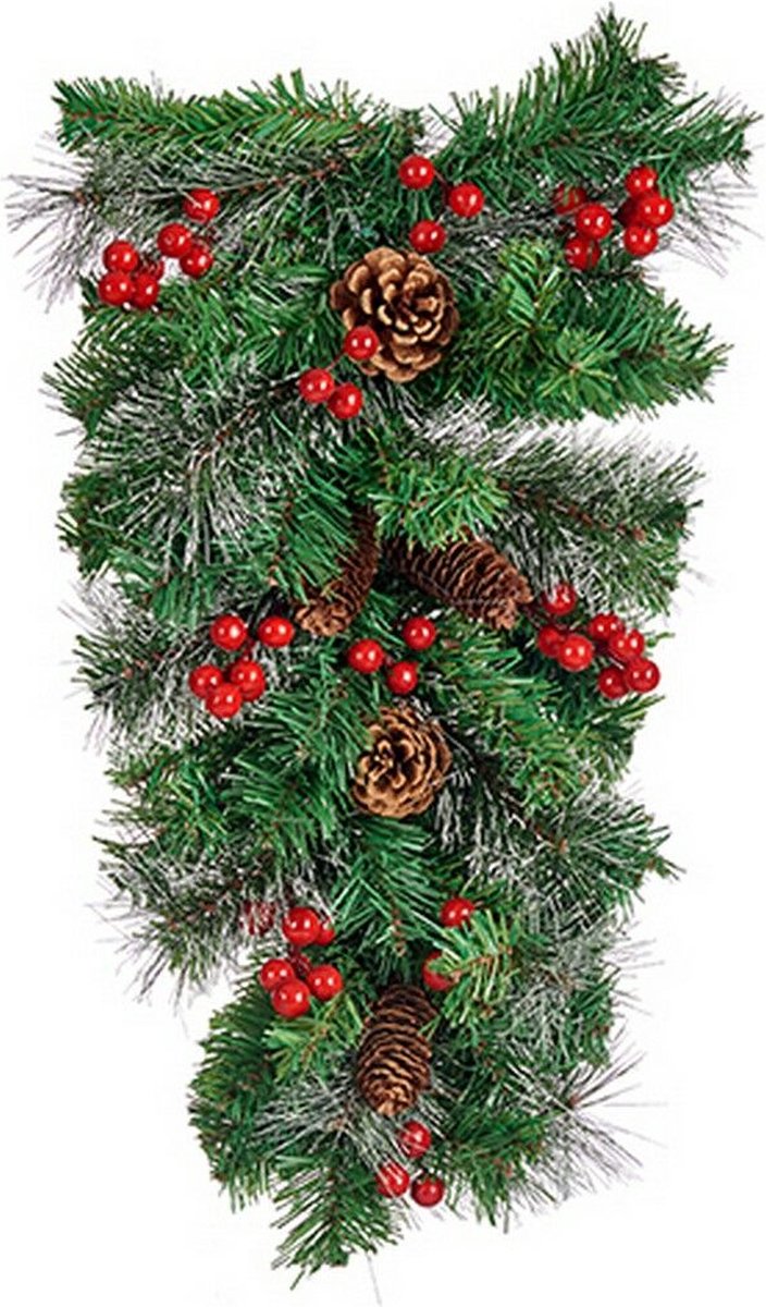 Kerstversiering Rood Bruin Groen (30 x 9 x 65 cm)