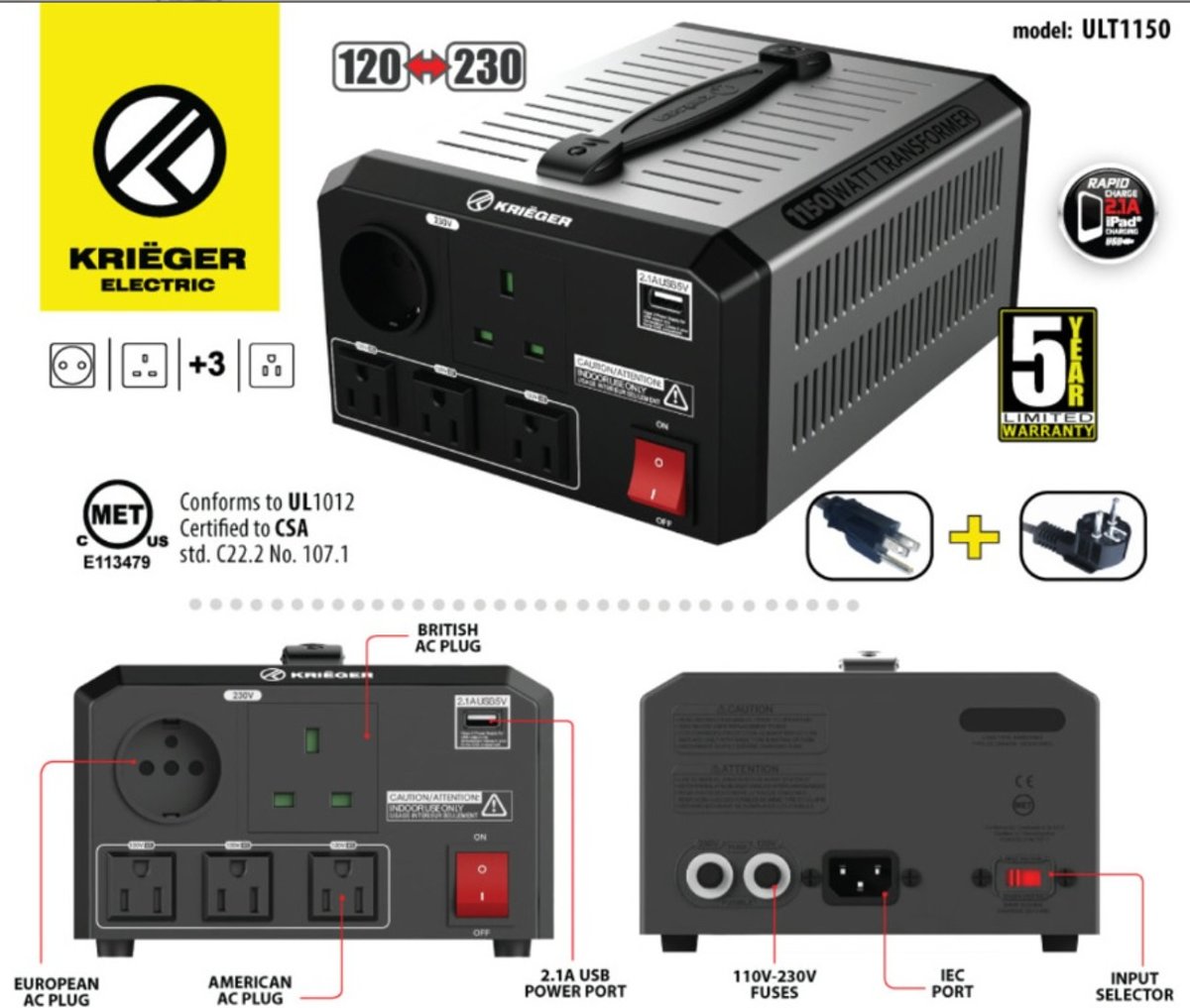 Omvormer netspanning  - Verhuistrafo 1150W