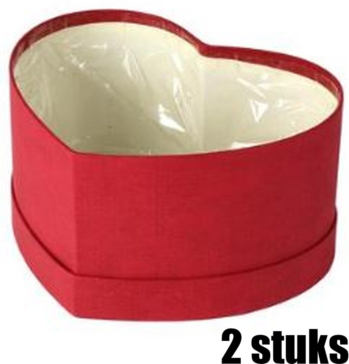 Hoedendoos - Bloemendoos - Flowerbox - hart - 20x25xh10 – rood – LET OP: OP DE AFBEELDING LIJKT DE DOOS GROTER