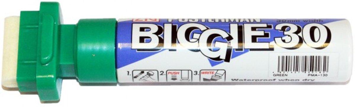 Zig Posterman Biggie PMA-30 Short Krijtmarker Groen 30mm Breed