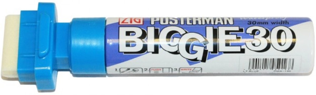 Zig Posterman Biggie PMA-30 Short Krijtmarker Lichtblauw 30mm Breed