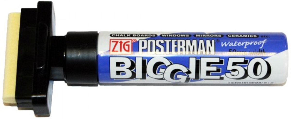 Zig Posterman Biggie PMA-50 Krijtmarker Zwart 50mm Breed