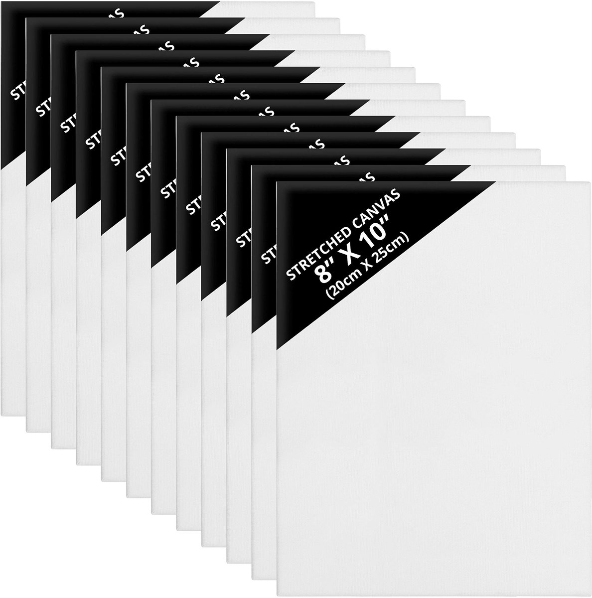   12 Pak Blanke Canvassen – 20 x 25cm – Voorgerekt Canvas Paneel Borden – Geschikt voor Acryl en Olie Verf, Maar ook Voor Schetsen en Tekenen