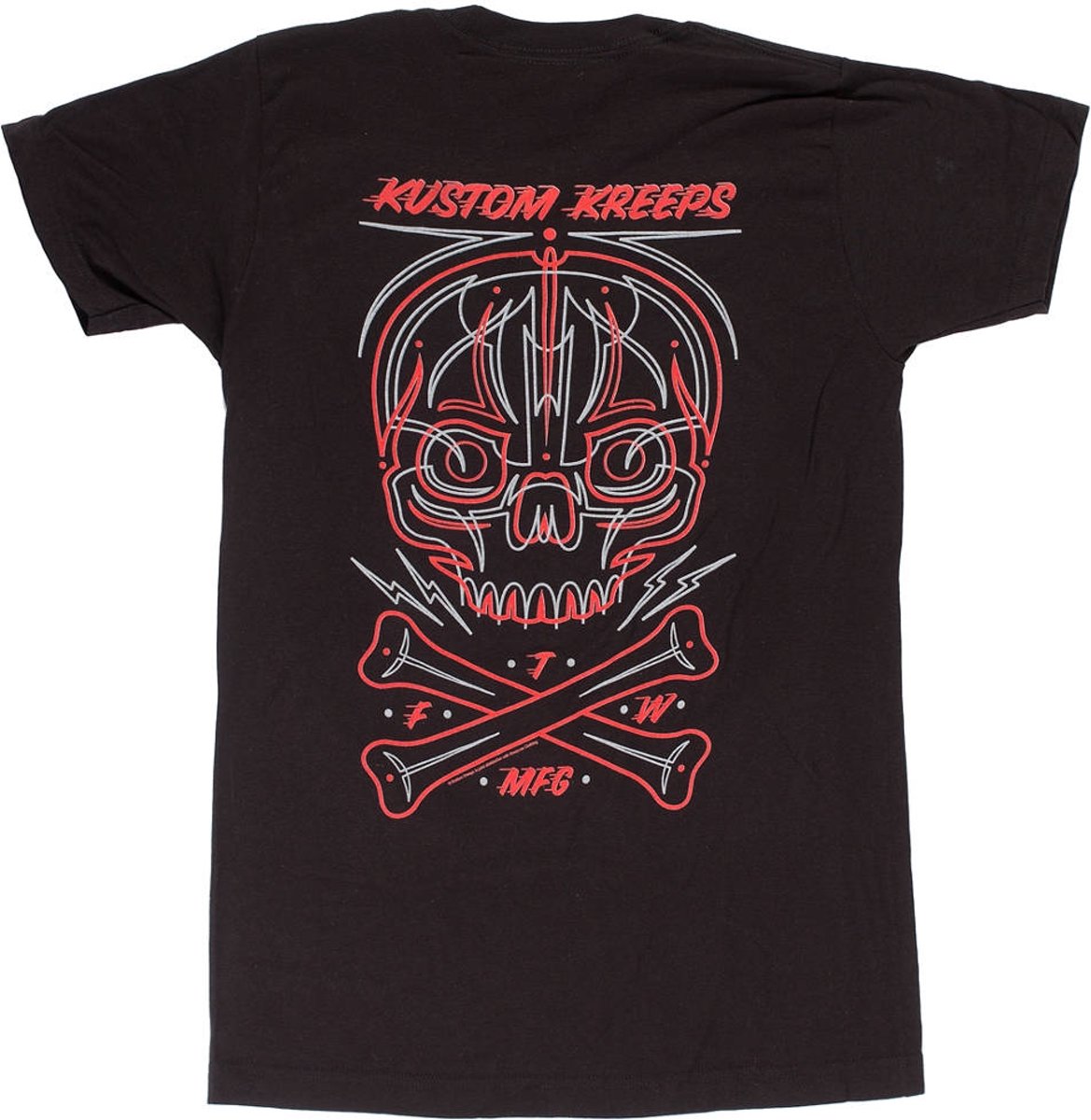 Pinstriped Skull T-shirt - M - Kustom Kreeps