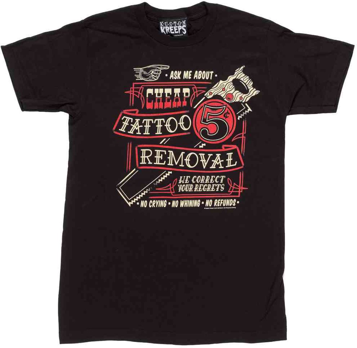 kustom kreeps cheap tattoo removal t shirt - M