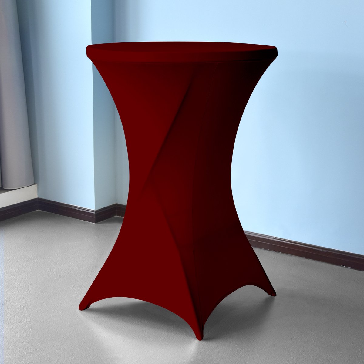 Statafelrok Burgundy (Donker Rood) x4 – 2 jaar garantie met Opbergtas - ∅ 80-85 x 110 cm - Statafelhoes - Luxe Extra Dikke Stretch Sta   voor Statafel – Kras- en Kreukvrije Hoes