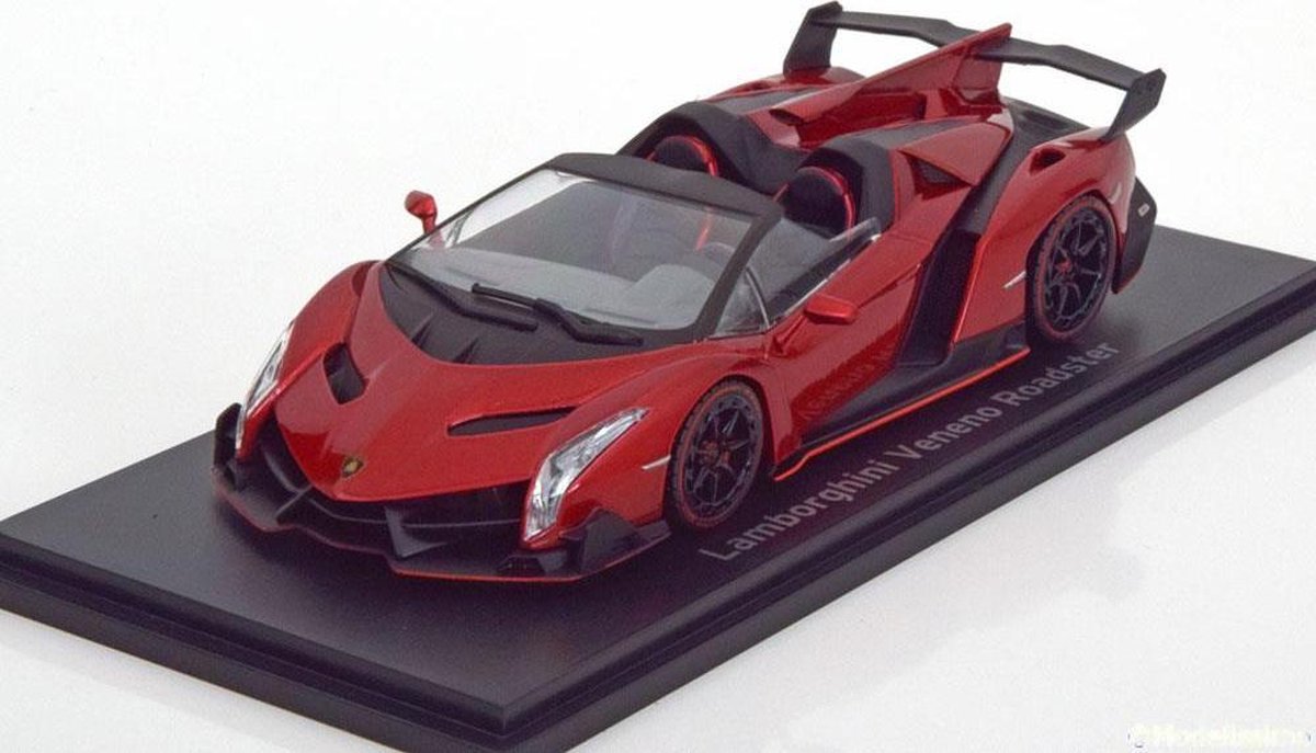 Lamborghini Veneno Roadster 2014 Rood Metallic / Zwart 1-43 Kyosho