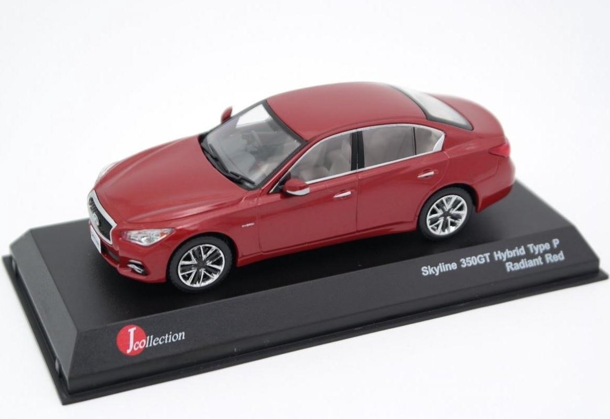 Nissan Skyline 350GT Hybrid Type P (Rood) (10 cm) 1/43 J collection Kyosho - Modelauto - Schaalmodel - Model auto - Miniatuurauto - Miniatuur autos