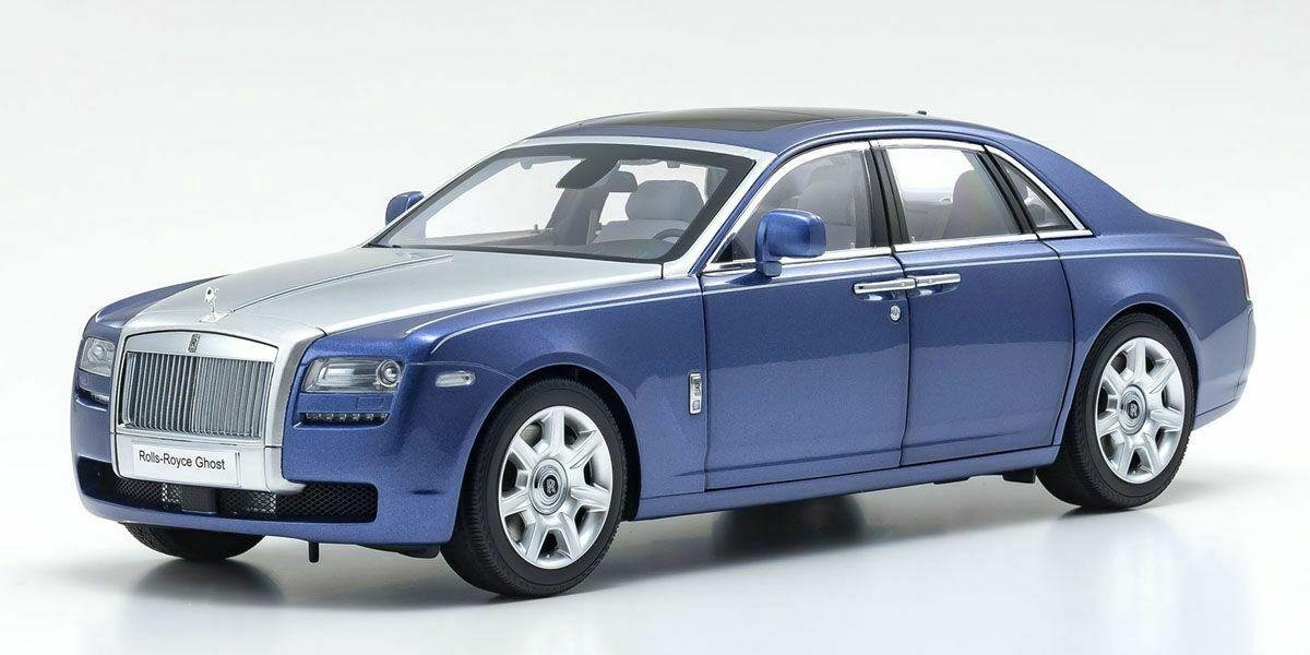 Rolls-Royce Ghost 2011 (Blauw/Zilver) (35 cm) 1/18 Kyosho Luxury Die Cast - Limited Edition - Modelauto - Schaalmodel - Model auto - Miniatuurautos - Miniatuur auto