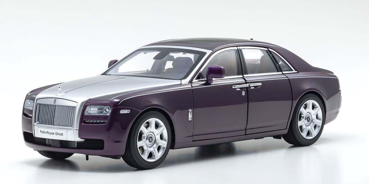 Rolls-Royce Ghost 2011 (Paars/Zilver) (35 cm) 1/18 Kyosho Luxury Die Cast - Limited Edition - Modelauto - Schaalmodel - Model auto - Miniatuurautos - Miniatuur auto