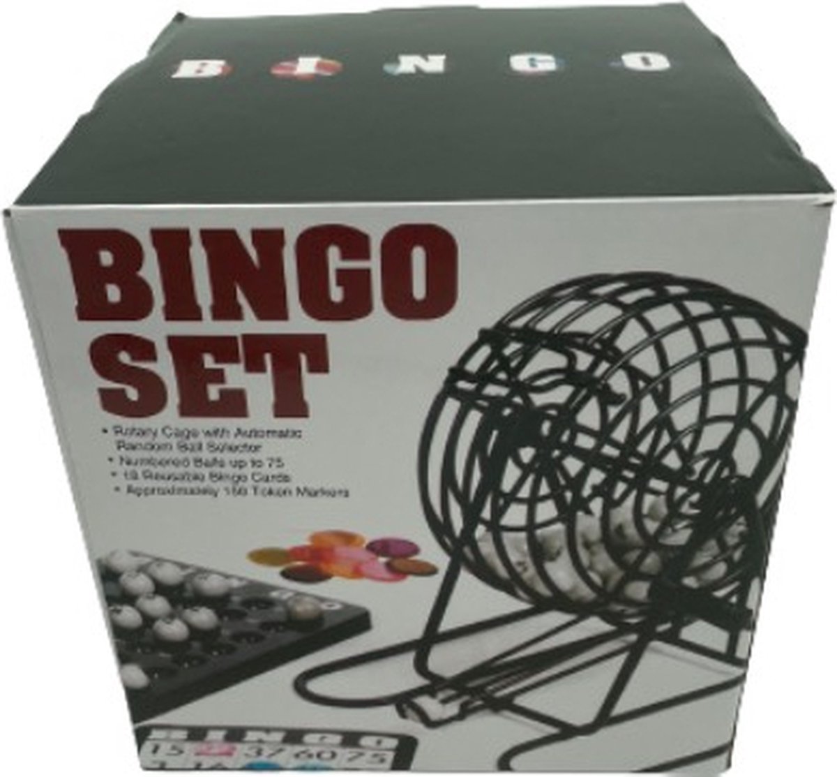 Kyto Games -  Bingo Spel - Bingomolen - Bingoballen - Bingo kaarten - Fiches - Spelbord - Bingo molen - Metaal - Lotto Kinderspel