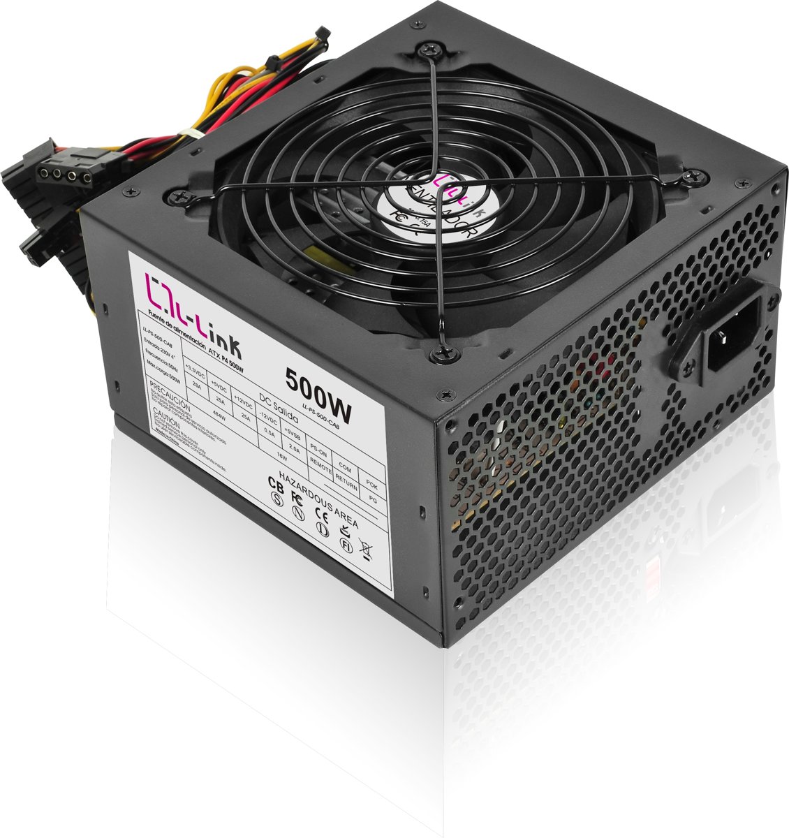 L-Link LL-PS-500-CAB 500W ATX Zwart power supply unit