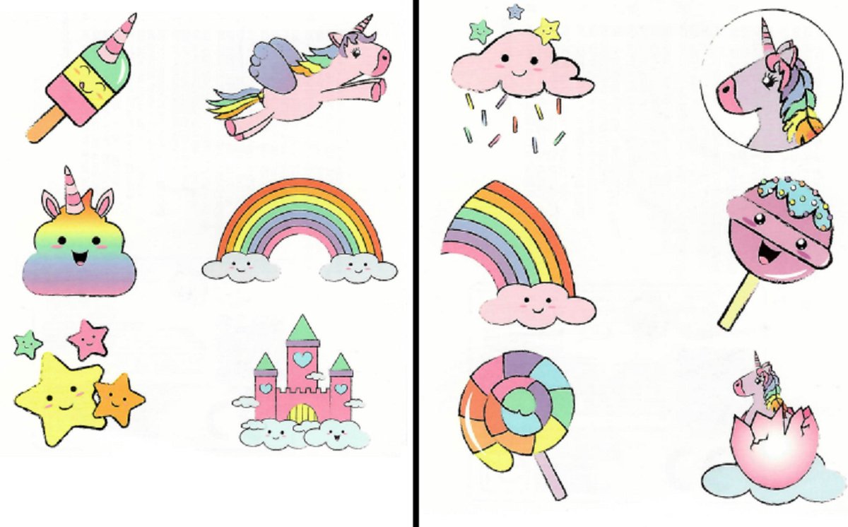 Unicorn Tattoos - Eenhoorn - Set van 6 vellen